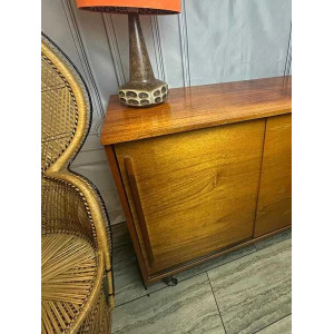 Mid Century 1960's Teak Sliding Door Sideboard Cabinet, Vintage Sideboard, Vintage Cabinet