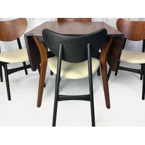 Mid Century Butterfly Dining Table With Four Reupholstered Butterfly Chairs From G Plan, United Kingdom, 1950s