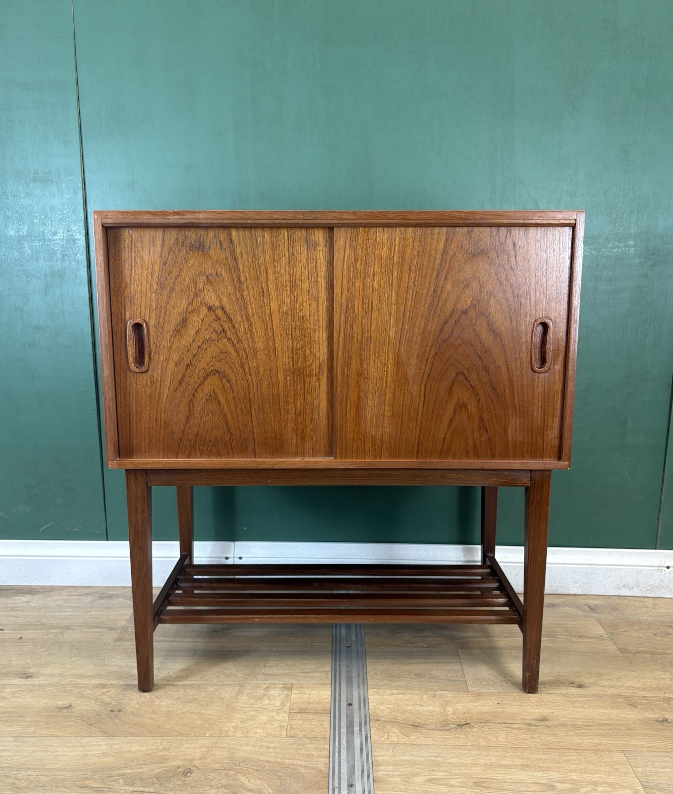 Mid Century Danish 🇩🇰 Teak Record Media Cabinet-Courier