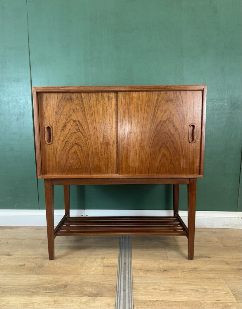 Mid Century Danish 🇩🇰 Teak Record Media Cabinet-Courier