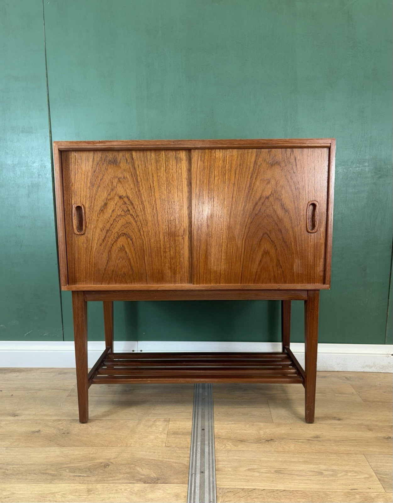 Mid Century Danish 🇩🇰 Teak Record Media Cabinet-Courier