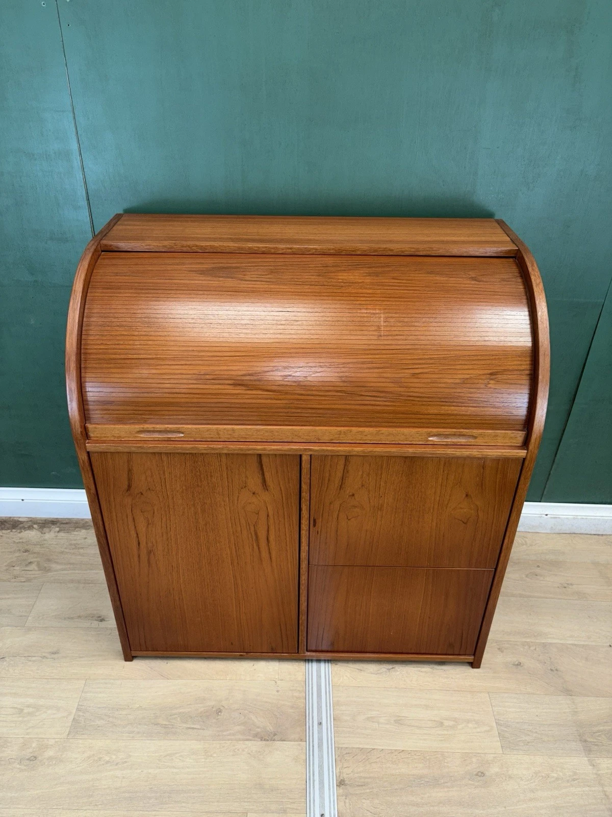 Mid Century Danish Teak Sideboard/Secretary Roll Top Desk