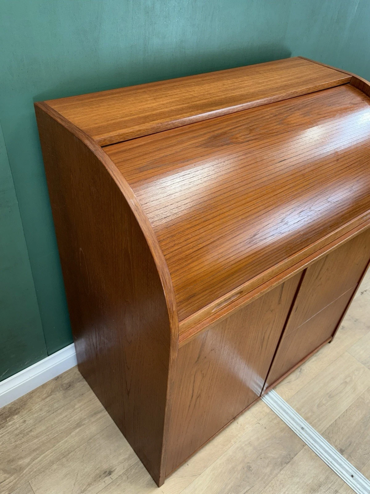 Mid Century Danish Teak Sideboard/Secretary Roll Top Desk