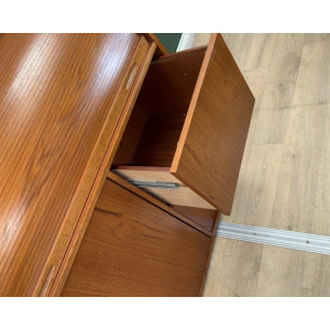 Mid Century Danish Teak Sideboard/Secretary Roll Top Desk
