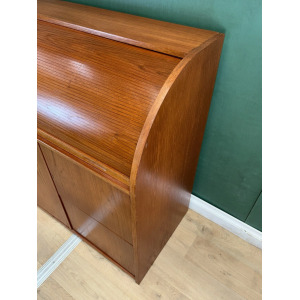 Mid Century Danish Teak Sideboard/Secretary Roll Top Desk