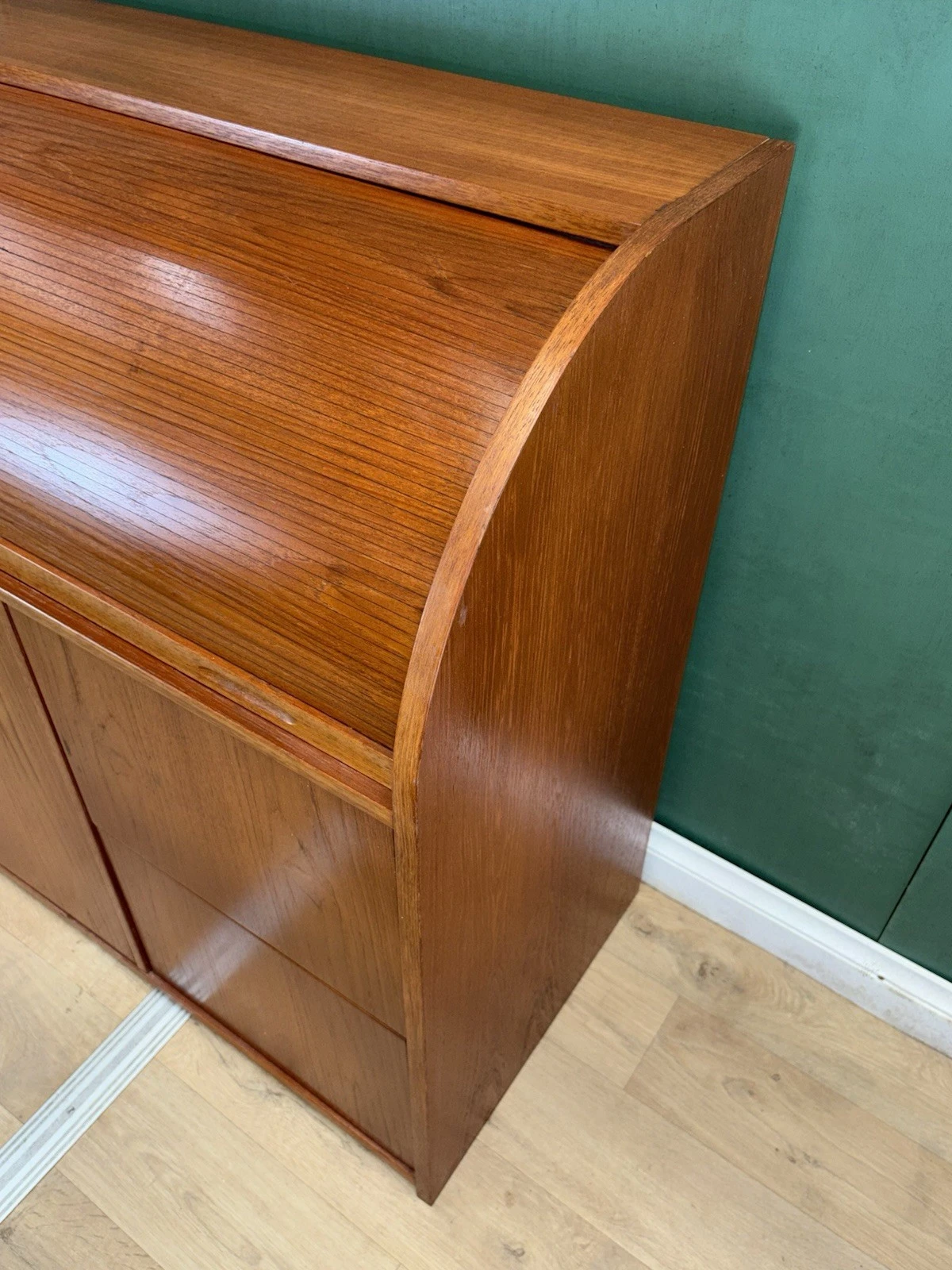 Mid Century Danish Teak Sideboard/Secretary Roll Top Desk