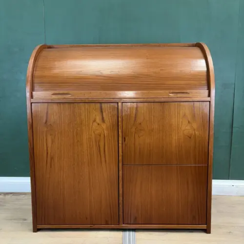 Mid Century Danish Teak Sideboard/Secretary Roll Top Desk