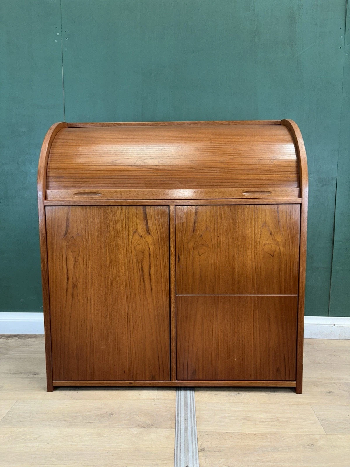 Mid Century Danish Teak Sideboard/Secretary Roll Top Desk