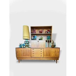 Mid Century Danish Teak Wall Unit By Clausen & Son For Silkeborg Circa 1960 Vintage Storage