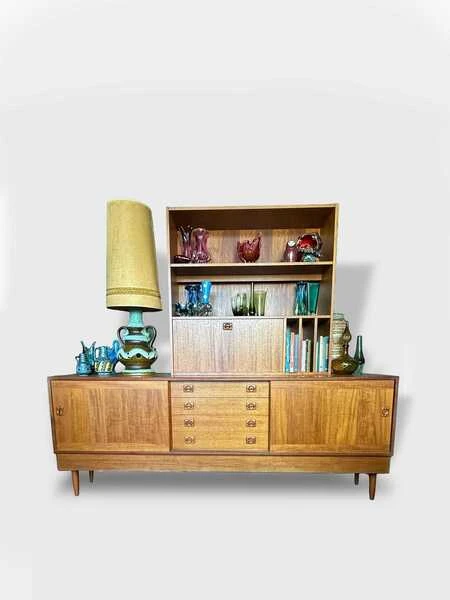 Mid Century Danish Teak Wall Unit By Clausen & Son For Silkeborg Circa 1960 Vintage Storage