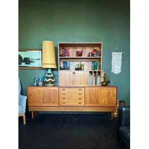 Mid Century Danish Teak Wall Unit By Clausen & Son For Silkeborg Circa 1960 Vintage Storage