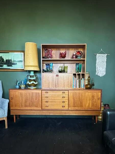 Mid Century Danish Teak Wall Unit By Clausen & Son For Silkeborg Circa 1960 Vintage Storage