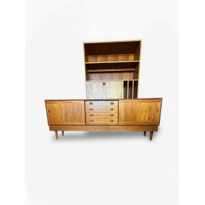 Mid Century Danish Teak Wall Unit By Clausen & Son For Silkeborg Circa 1960 Vintage Storage