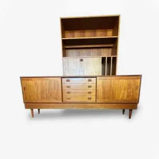 Mid Century Danish Teak Wall Unit By Clausen & Son For Silkeborg Circa 1960 Vintage Storage