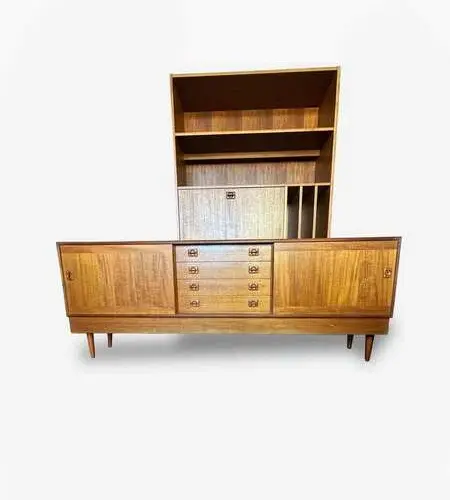 Mid Century Danish Teak Wall Unit By Clausen & Son For Silkeborg Circa 1960 Vintage Storage