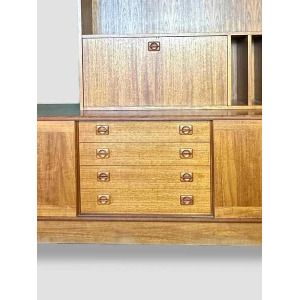 Mid Century Danish Teak Wall Unit By Clausen & Son For Silkeborg Circa 1960 Vintage Storage