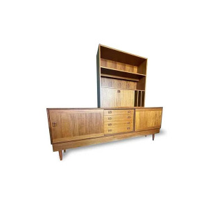 Mid Century Danish Teak Wall Unit By Clausen & Son For Silkeborg Circa 1960 Vintage Storage
