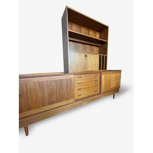 Mid Century Danish Teak Wall Unit By Clausen & Son For Silkeborg Circa 1960 Vintage Storage