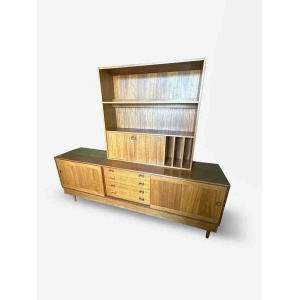 Mid Century Danish Teak Wall Unit By Clausen & Son For Silkeborg Circa 1960 Vintage Storage