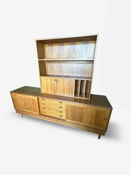 Mid Century Danish Teak Wall Unit By Clausen & Son For Silkeborg Circa 1960 Vintage Storage