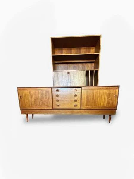 Mid Century Danish Teak Wall Unit By Clausen & Son For Silkeborg Circa 1960 Vintage Storage