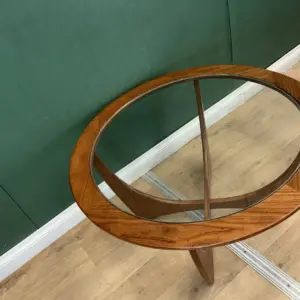 Mid Century Teak Glass Top Round G Plan Astro Coffee Table