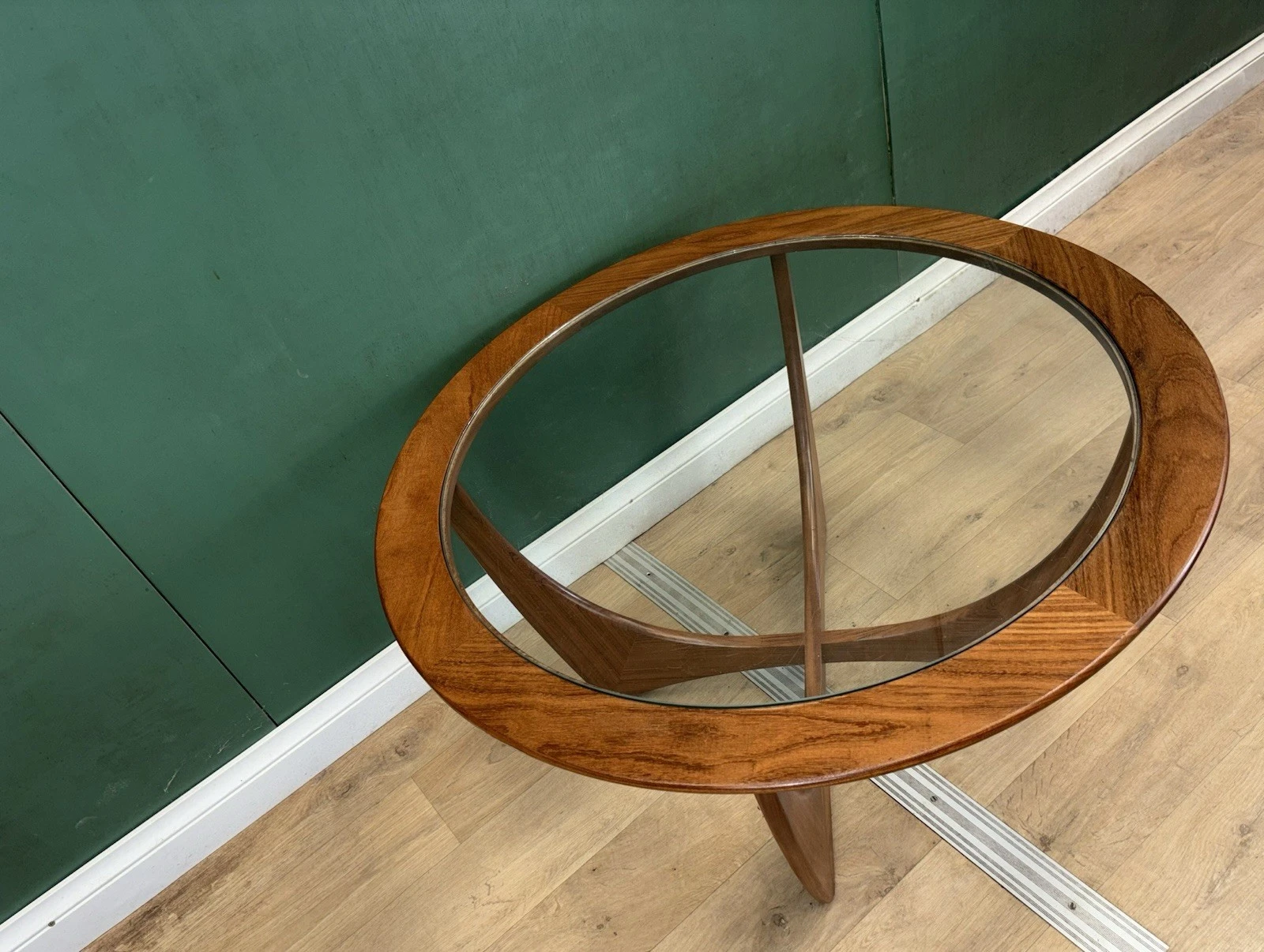Mid Century Teak Glass Top Round G Plan Astro Coffee Table