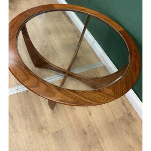 Mid Century Teak Glass Top Round G Plan Astro Coffee Table