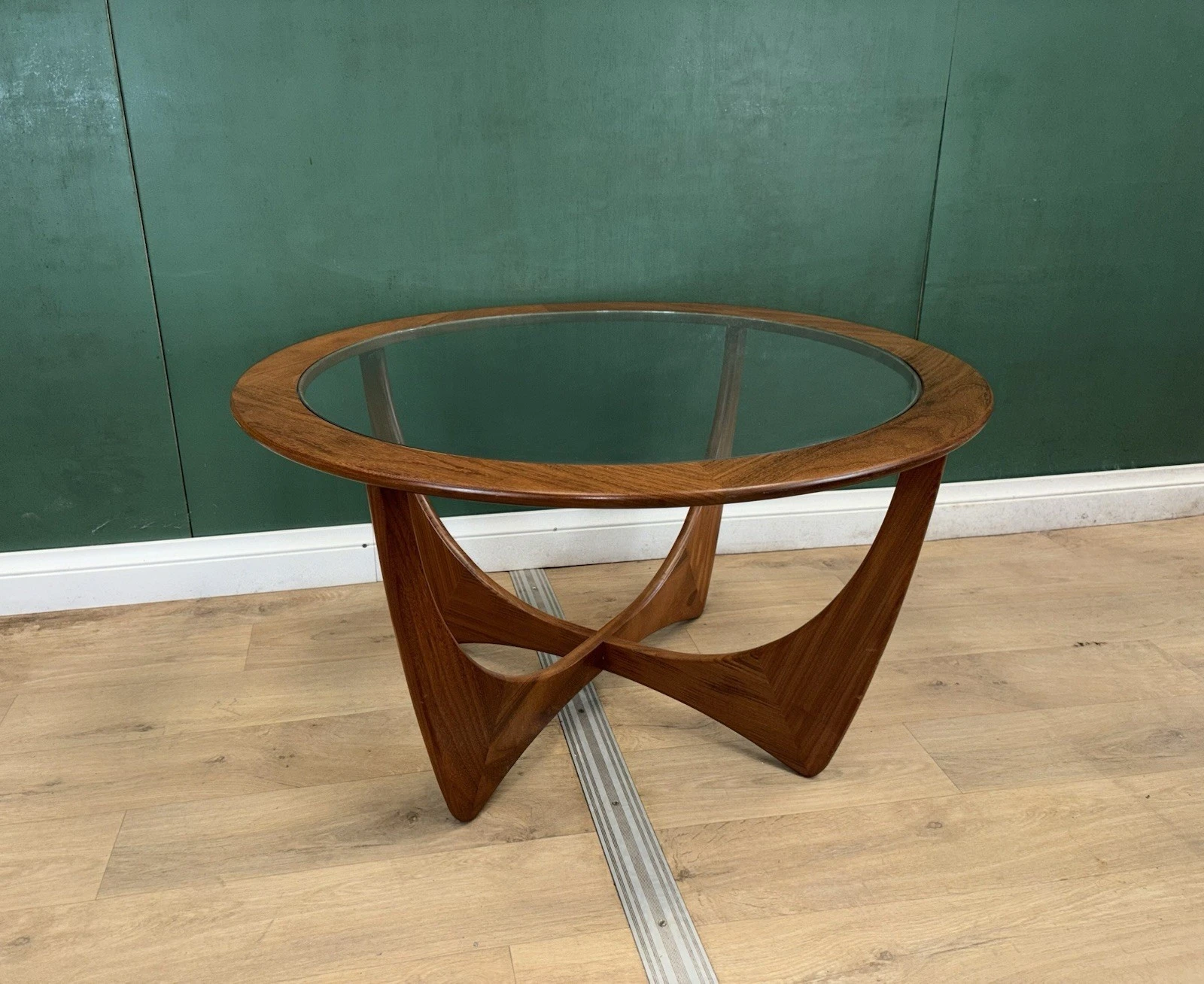 Mid Century Teak Glass Top Round G Plan Astro Coffee Table