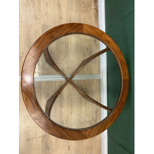 Mid Century Teak Glass Top Round G Plan Astro Coffee Table