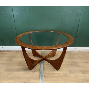 Mid Century Teak Glass Top Round G Plan Astro Coffee Table