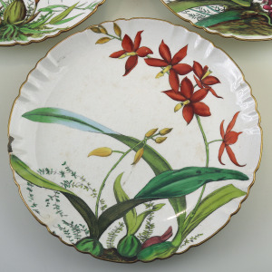 A pretty set 3X antique Victorian Minton hand-painted pottery Plates C.19thC