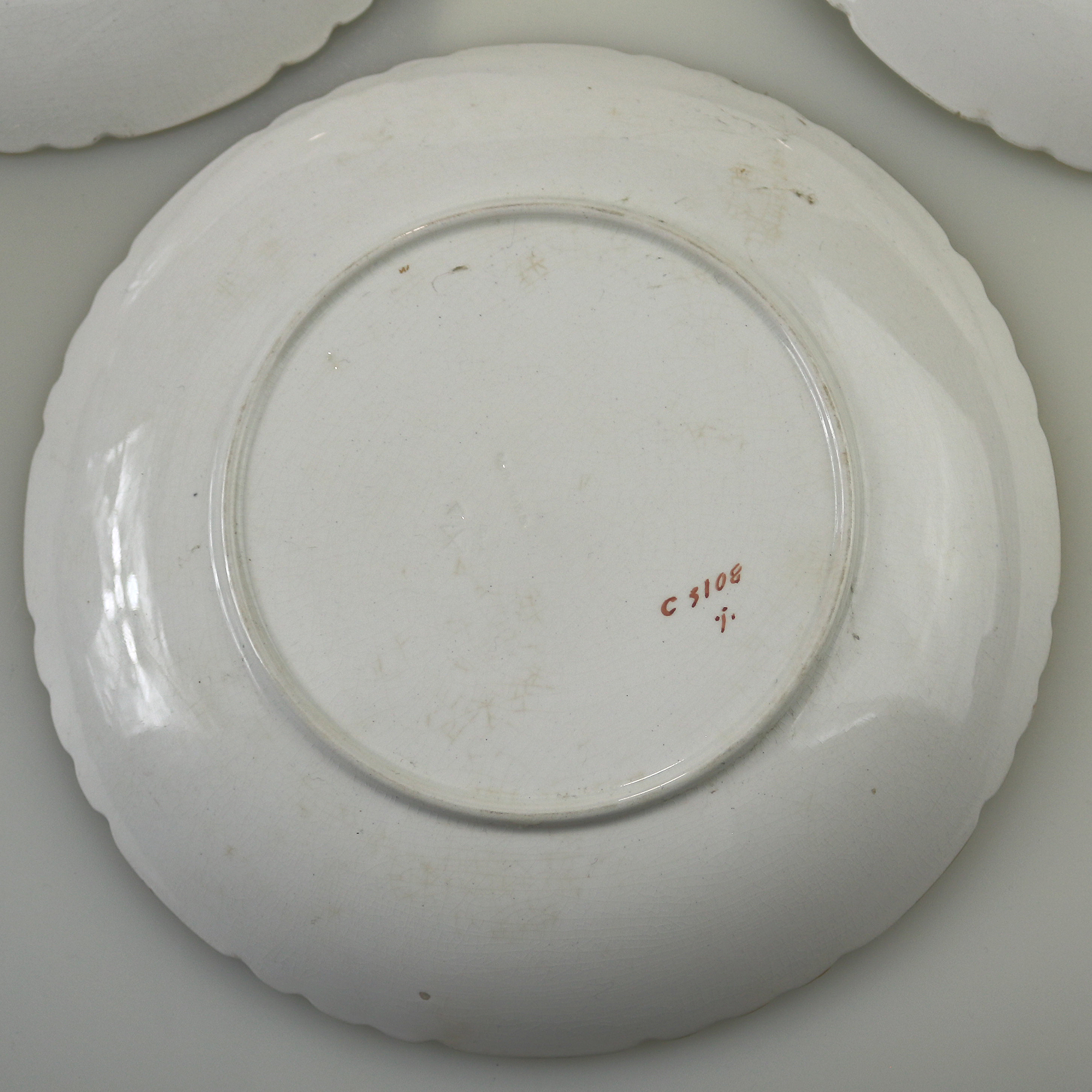 A pretty set 3X antique Victorian Minton hand-painted pottery Plates C.19thC