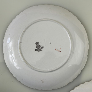 A pretty set 3X antique Victorian Minton hand-painted pottery Plates C.19thC