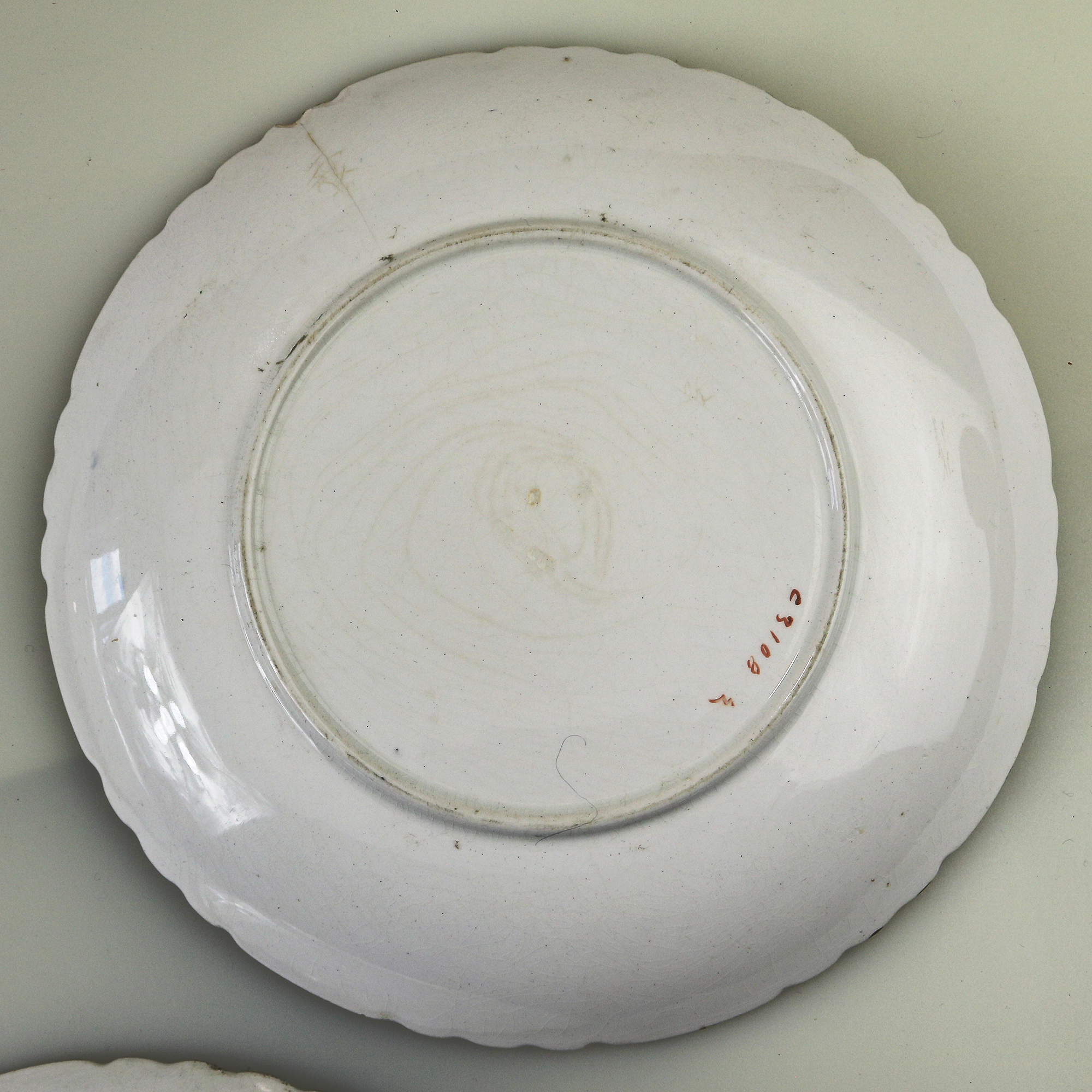 A pretty set 3X antique Victorian Minton hand-painted pottery Plates C.19thC