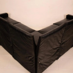 Modular Black Eco Leather Sofa by Giovannetti