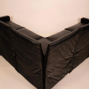 Modular Black Eco Leather Sofa by Giovannetti
