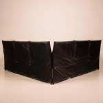 Modular Black Eco Leather Sofa by Giovannetti