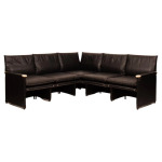 Modular Black Eco Leather Sofa by Giovannetti