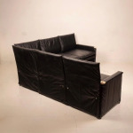 Modular Black Eco Leather Sofa by Giovannetti