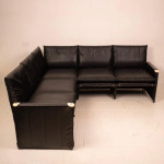 Modular Black Eco Leather Sofa by Giovannetti