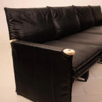 Modular Black Eco Leather Sofa by Giovannetti