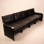 Modular Black Eco Leather Sofa by Giovannetti