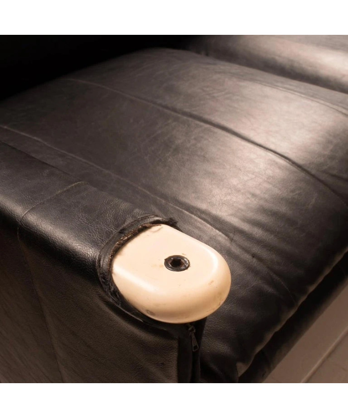 Modular Black Eco Leather Sofa by Giovannetti