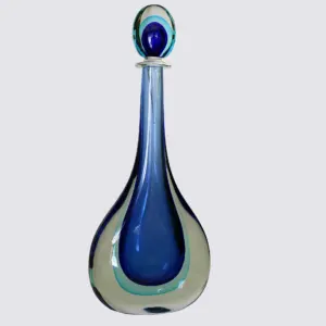 Gigantic 55.5 cm Art Glass Murano Sommerso Cenedese teardrop bottle Vase C.20thC