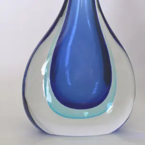 Gigantic 55.5 cm Art Glass Murano Sommerso Cenedese teardrop bottle Vase C.20thC