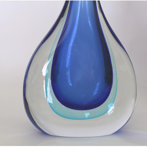 Gigantic 55.5 cm Art Glass Murano Sommerso Cenedese teardrop bottle Vase C.20thC