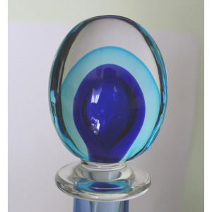 Gigantic 55.5 cm Art Glass Murano Sommerso Cenedese teardrop bottle Vase C.20thC