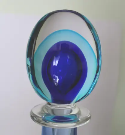 Gigantic 55.5 cm Art Glass Murano Sommerso Cenedese teardrop bottle Vase C.20thC - Image 4
