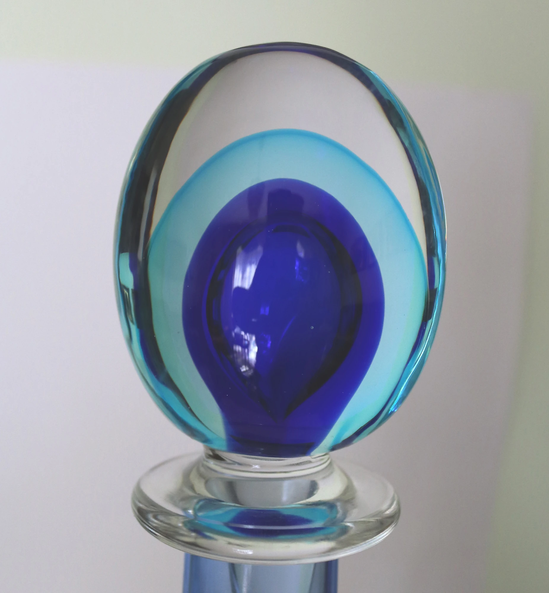 Gigantic 55.5 cm Art Glass Murano Sommerso Cenedese teardrop bottle Vase C.20thC